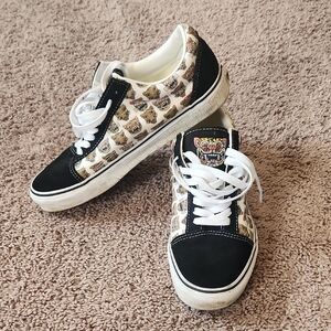 Vans Black and Cream Skate Sneakers